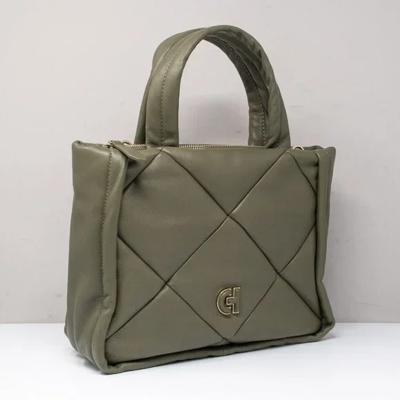 Cole Haan Grand Series Quilted Tote Bag Tea Leaf Green Leather - Picture 2 of 11